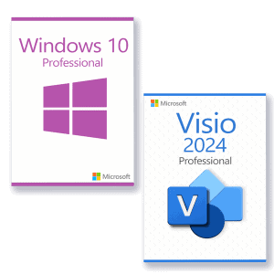 Microsoft Windows 10 Professional + Microsoft Visio 2024 Professional license for 3 devices